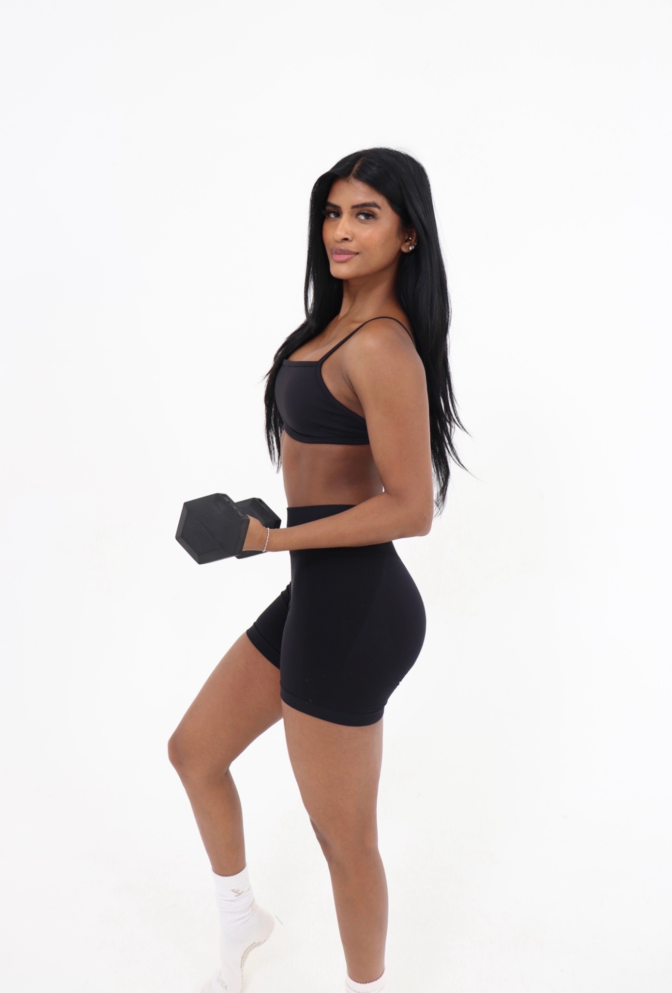 Portrait with dumbbell