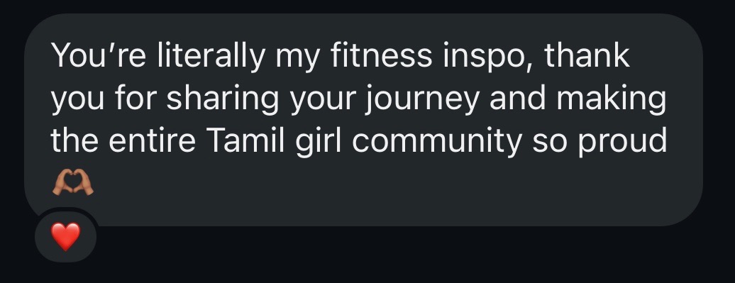 DM: fitness inspo, Tamil girl community
