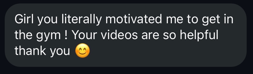 DM: motivated me to get in the gym