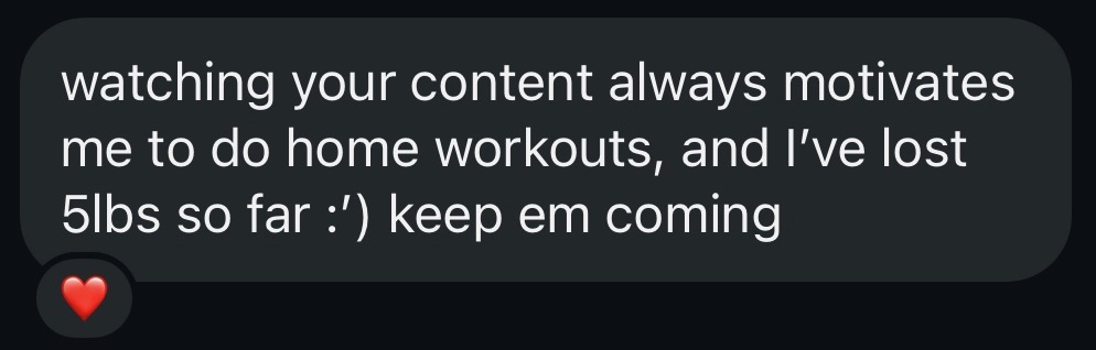 DM: lost 5lbs doing home workouts